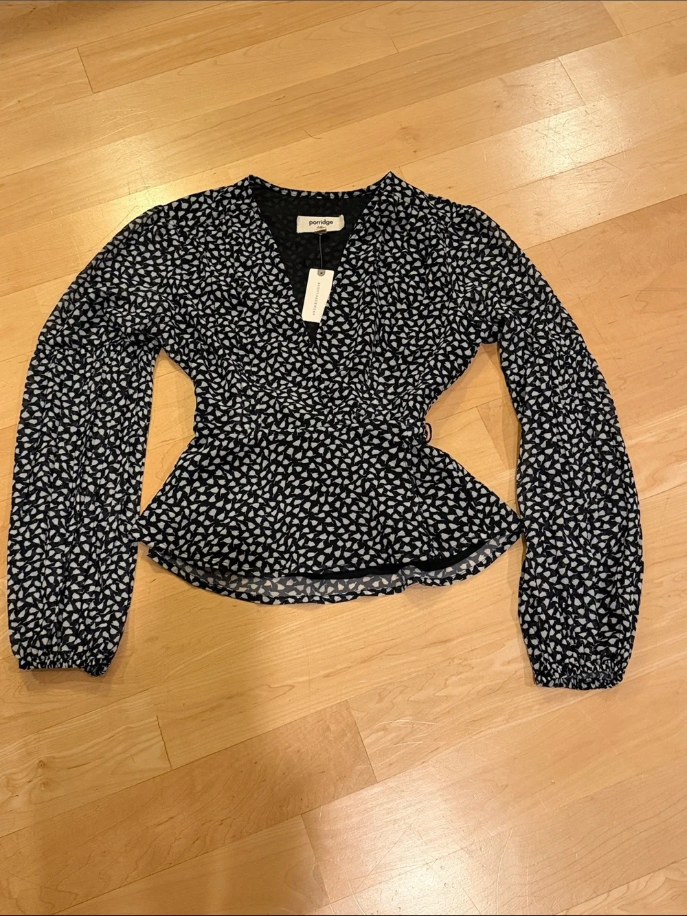 Porridge (Anthropologie) Puff-Sleeved Wrap Blouse